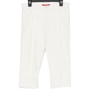 Cartonnier Pants Capri Minimalist Coastal Preppy Cottage Casual Eyelet White 10
